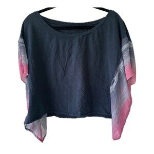 Hugs N Honis Hawaiian Designer Rare 100% Cotton Sheer Side Panel Top One Size